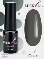 Гель лак Luckylak Coler 17, 8g серый мокрый асфальт бетон для маникюра и педикюра