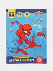 Бумага цветная "Человек-паук", 16 листов, 8 цветов, наборы по 1, 4, 7, 10 штук