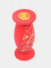 Красный подсвечник праздничный, круглый, 12 см, 3 цвета