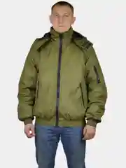 Куртка мужская "Бомбер" демисезонная хаки с капюшоном