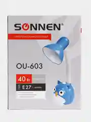 Светильник настольный SONNEN OU-603, на подставке, ЦОКОЛЬ Е27, "СОВА", синий, 236674