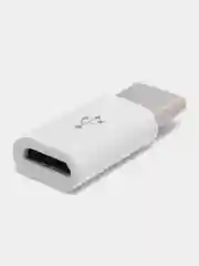 Белый адаптер-переходник с micro-USB (мама) на Type-C (папа)