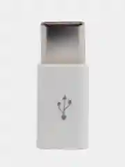 Белый адаптер-переходник с micro-USB (мама) на Type-C (папа)