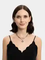 Цепочка на шею двойная с подвеской, ожерелье