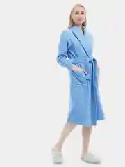 Голубой халат женский махровый, хлопок
