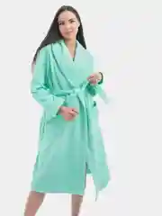 Мятный халат женский махровый, хлопок