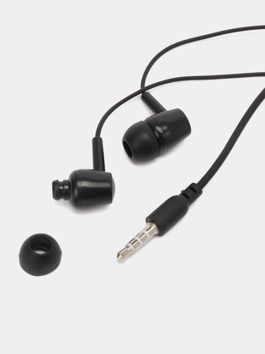 Черный наушники проводные Earphones Bass L29, вакуумные, с микрофоном, длина 1,2 м