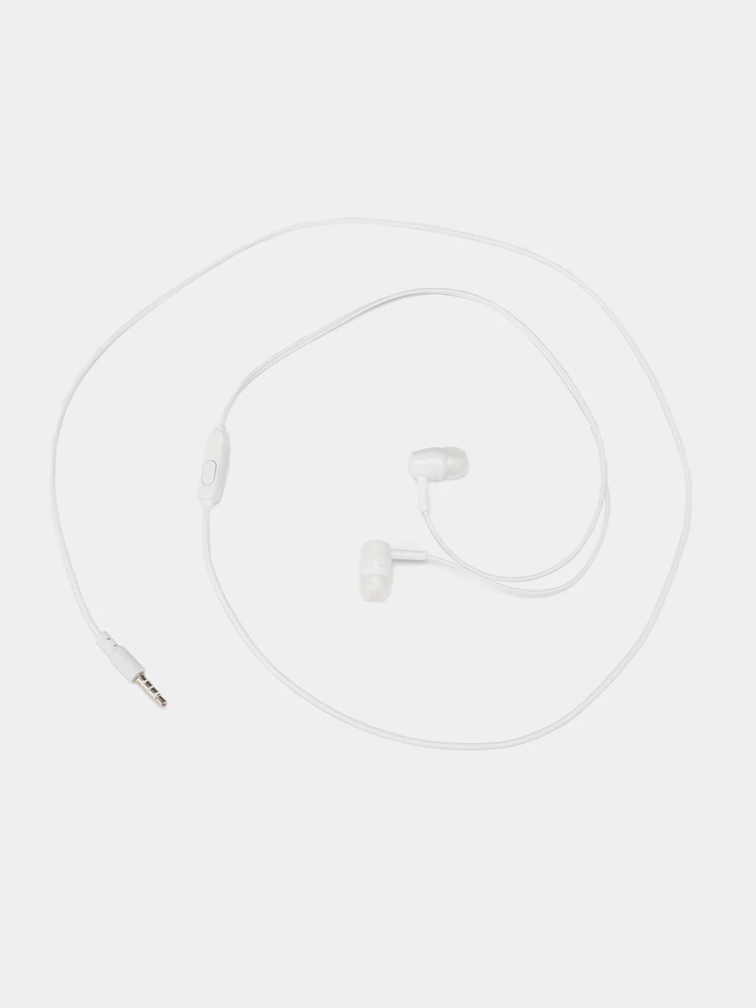 Белый наушники проводные Earphones Bass L29, вакуумные, с микрофоном, длина 1,2 м