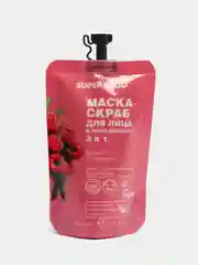 Розовый маска - скраб для лица и зоны декольте 3в1 Малина и Розмарин