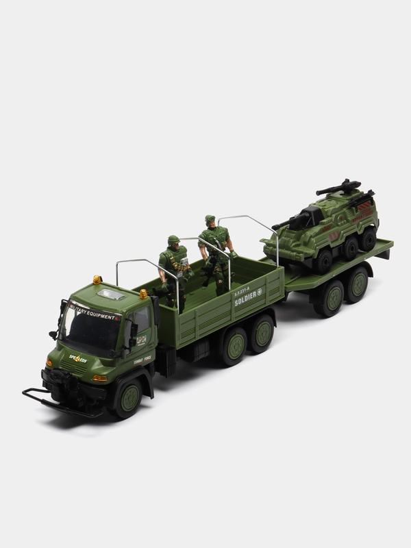 Грузовик инерционный "Военный спецназ", с солдатами и техникой