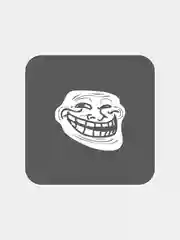 Наклейка стикер "Мем-Trolface" (Троллфейс лицо на авто, ноутбук, блокнот, чемодан, стекло)
