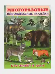 Зеленый книга с наклейками "Познавательные наклейки", Наклейки детские