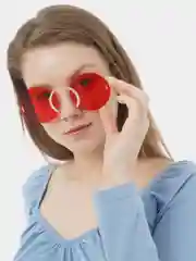 Красный солнцезащитные очки MIRSEE женские, круглые