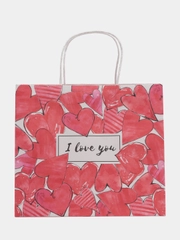 Пакет подарочный I love you, 22 х 25 х 12 см