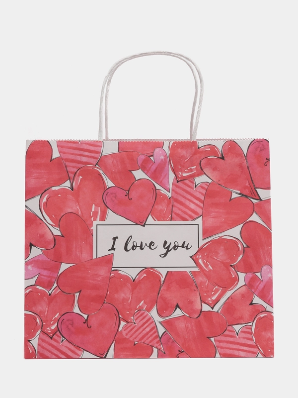 Пакет подарочный I love you, 22 х 25 х 12 см