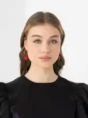 Коралловый серьги шар "Феличита", фурнитура под серебро: 3 вида