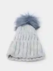 Серый шапка с помпоном Мальта, для девочек