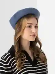 Синий меланж берет