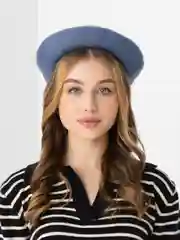 Синий меланж берет