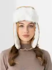 Бежевый шапка-ушанка, унисекс