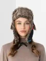 Пурпурный шапка-ушанка, с принтом, унисекс