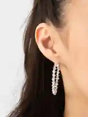 Серебряный серьги кольца с гальваническим покрытием