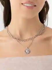 Серебряный цепочка с медальоном