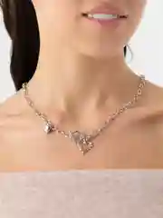 Серебряный подвеска с цепочкой на шею, кулон "Сердце"
