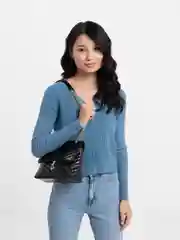 Черный женская сумка на цепочке