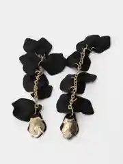 Лайм серьги длинные rose petal, вечерние серьги с лепестками