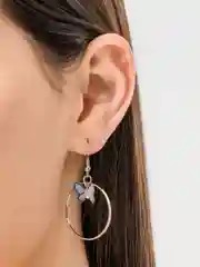 Серебряный серьги кольца конго с бабочками, висячие серьги легкие, вечерние серьги женские бижутерия
