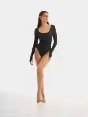 Черный боди водолазка с длинными рукавами, вырезами для большого пальчика кофта топ