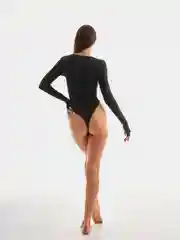 Черный боди водолазка с длинными рукавами, вырезами для большого пальчика кофта топ