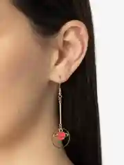 Тёмно-розовый серьги "Космос", ассиметричные