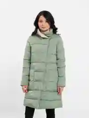 Салатовый куртка демисезонная стеганная, женская, теплая, с воротником