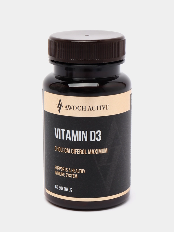 БАД к пище AWOCHACTIVE Витамин D3, 5000 МЕ, 60 капсул