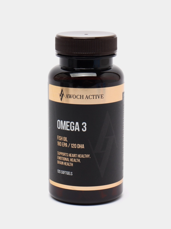 БАД к пище AWOCH ACTIVE Омега-3, 180 EPA, 120 DHA, 120 капсул быстрого усвоения