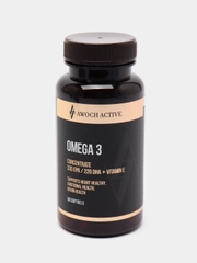 БАД к пище AWOCH ACTIVE Омега 3, с витамином Е, 330 EPA / 220 DHA, 60 капсул