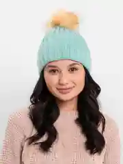 Мятный шапка с помпоном Мальта, для девочек
