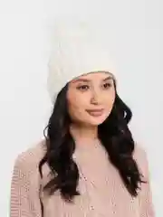 Белый шапка с помпоном Мальта, для девочек