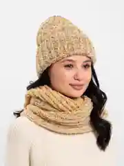 Желтый комплект шапка  со снудом на флисе Милани