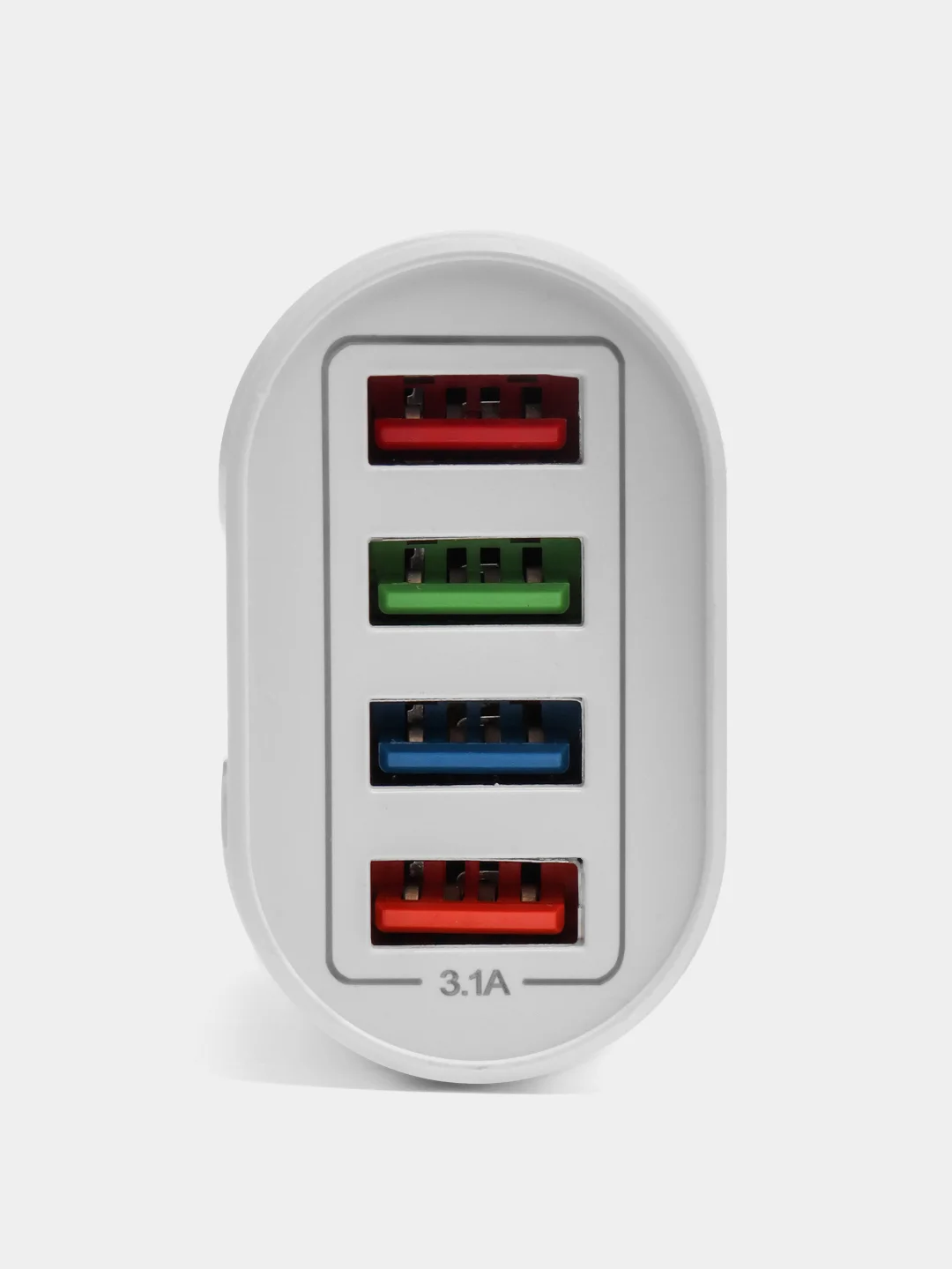 Белый сетевое зарядное устройство для телефона на 4USB выхода. 3.1А. зарядник для телефона