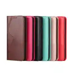 Черный чехол книжка для Realme C30, кожаный PU