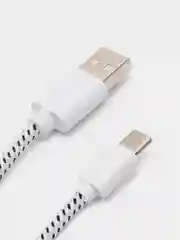 Белый кабель microUsb / Type-C для зарядки и передачи данных