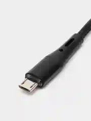 Черный нейлоновый кабель для зарядки Type-C / microUSB с подсветкой коннектора
