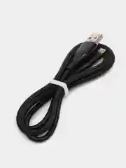 Черный нейлоновый кабель для зарядки Type-C / microUSB с подсветкой коннектора