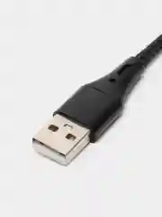 Черный нейлоновый кабель для зарядки Type-C / microUSB с подсветкой коннектора