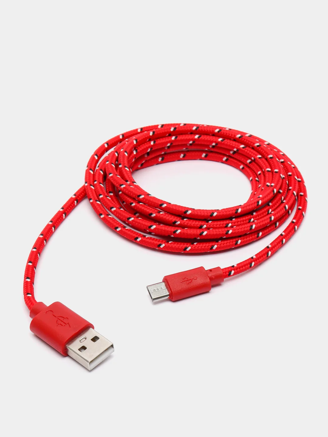 Красный кабель microUsb / Type-C для зарядки и передачи данных