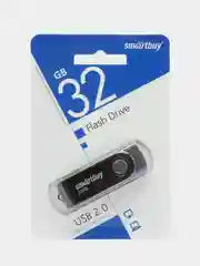 Черный флешка SmartBuy Twist USB 2.0, 4 объема