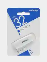 Белый флеш-накопитель SmartBuy, флешка USB 2.0, 8, 16, 32, 64 ГБ